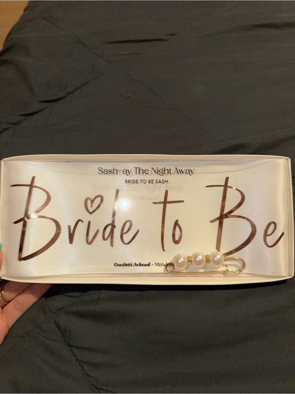 Bride to Be Satin Sash with Pearl Accent -